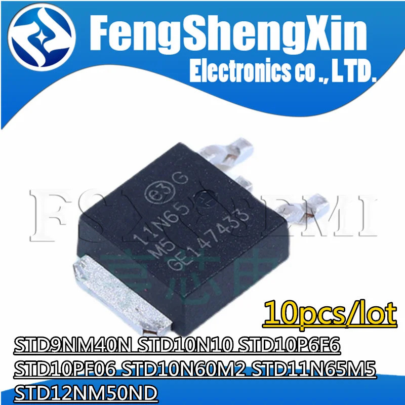 Mẫu sản phẩm điện đa năng: STD9NM40N, STD10N10, STD10P6F6, STD10PF06, STD10N60M2, STD11N65M5, D9NM40