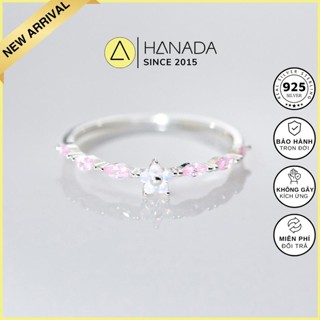   BẠC 925 BH TRỌN ĐỜI  Nhẫn Hoa Đá Ngũ Sắc Đá Hồng Mảnh Nhẹ Nhàng Qùa Tặng  Mang hằng ngày 2648 O10 