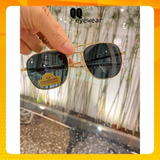 [Có sẵn] [FreeShip] [Ảnh thật] Kính mát nam tròng thủy tinh cường lực AO8054 tròng đen gọng vàng cực sang chống UV400