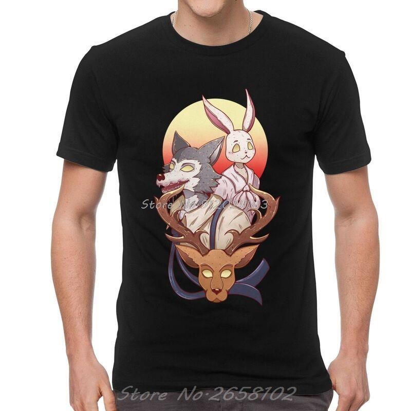 Anime Nhật Bản Beastars Áo Nam Tay Ngắn Cotton Áo Thun Động Vật Sói Lông Manga Haru Louis Tee Mới Lạ
