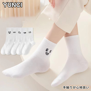 Set 5 Đôi Vớ Trắng Cổ Trung Họa Tiết Hoạt Hình Dễ Thương Dành Cho NữSang Trọng và Thoải Mái tt39 Orla