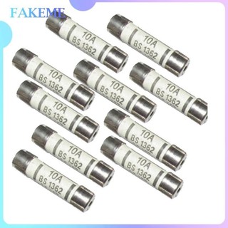 FAKEME 10 Miếng Cầu Chì Ống Cầu Chì BS1362 10A 6x25 Cho Nhạc Cụ Vạn Năng