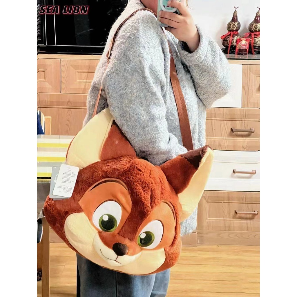 SEA LION Crazy Zoo Nick Big Face Bag Hoạt Hình Dễ Thương Túi Messenger Sang Trọng Dung Tích Lớn Ba L