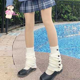 Vớ len ống chân giữ ấm phối bông lông pompom phong cách thời trang cho phái nữ