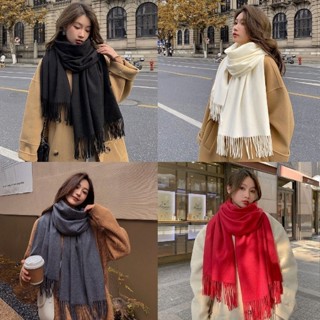 Khăn quàng cổ nữ mùa đông len cashmere choàng cổ đẹp giữ ấm đủ màu trơn đen, vàng, đỏ, be, xanh dương, tím, rêu, hồng