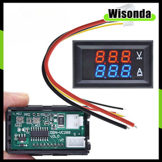 Dc 0-100v 10a vôn kế kỹ thuật số ampe kế hiển thị kép máy dò điện áp đồng hồ đo dòng điện bảng điều khiển ampe vôn đồng hồ đo 0,28 "đèn led xanh đỏ