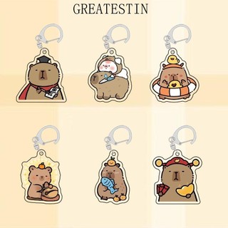 Móc khóa Capybara GREATESKSS, Mặt dây chuyền dễ thương bằng Acrylic Kapibala, Phụ kiện chìa khóa động vật hoạt hình