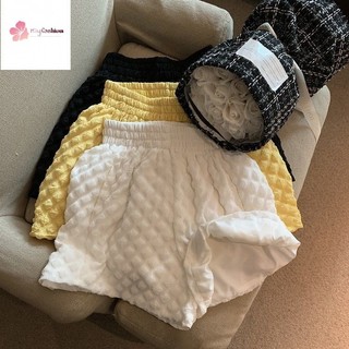 Elastic waist waffle casual shorts Korean style 2022 summer New loose all-match