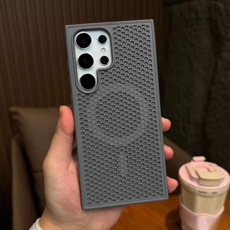 Ốp Điện Thoại Tản Nhiệt Từ Tính Cho Samsung S23 FE S22 S24 Plus S24 Siêu Tổ Ong Lưới Mỏng Chống Sốc Bìa Cứng