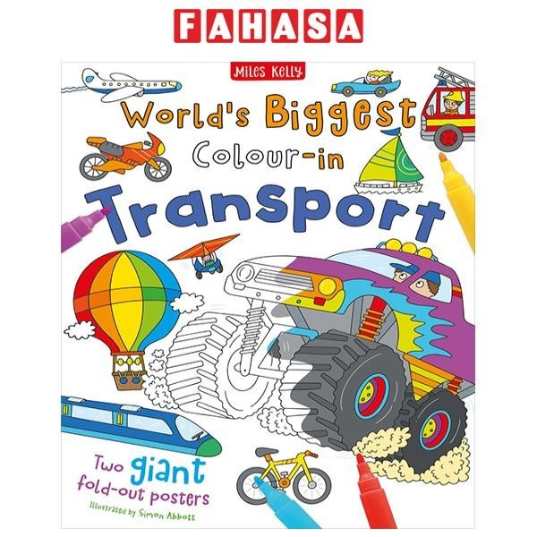 Sách ngoại văn: World's Biggest Colour-In: Transport (2 Posters)