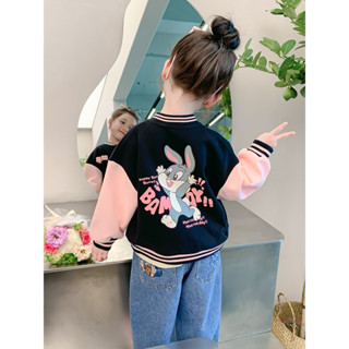 Tiingxuyu Bé Gái Đồng Phục Bóng Chày Áo Khoác Xuân Thu Phong Cách Mới Thời Trang Thu Đông Bé Gái Quần Áo Trẻ Em Quần Áo Mùa Thu Phiên Bản Hàn Quốc