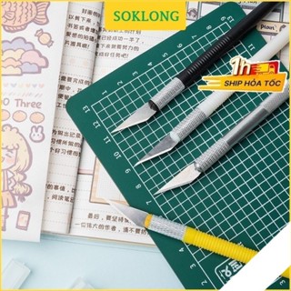 Dao cắt Washi tape - hộp 8 lưỡi thay thế và bảng kê cutting mat tùy chọn