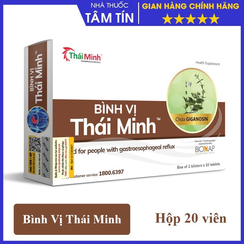 [CHÍNH HÃNG ] Bình Vị Thái Minh - Giảm Trào Ngược Dạ Dày,  Giảm Thiểu Các Biểu Hiện Của Viêm Loét Dạ Dày