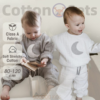 Bộ đồ ngủ trẻ em Gạc Cotton 80-120cm Bộ đồ ngủ trẻ em dài tay