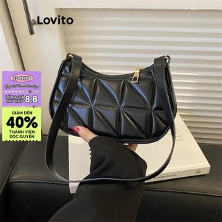 Túi đeo vai nhỏ Lovito khóa kéo sang trọng kẻ sọc caro thanh lịch cho nữ LFA08608 (Màu kaki/ nâu/ trắng/ đen)