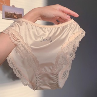 Xingyue thơm sang trọng ~ Quần lót nữ cạp cao Gợi Cảm Ren cô gái satin kiểu Pháp quần sịp 100% cotton mẫu mới 2025