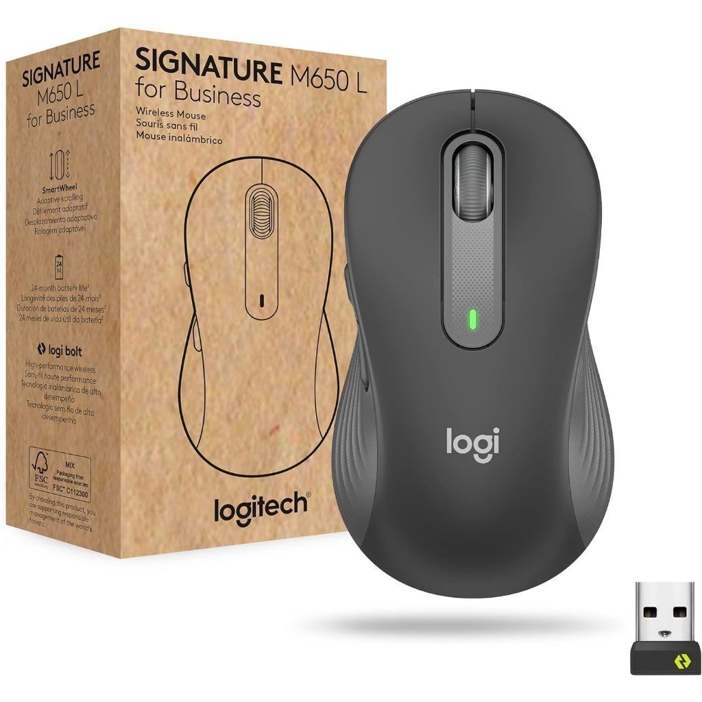 Chuột không dây bluetooth Logitech Signature M650 - SmartWheel, giảm ồn, tùy chỉnh các nút (BH24T)