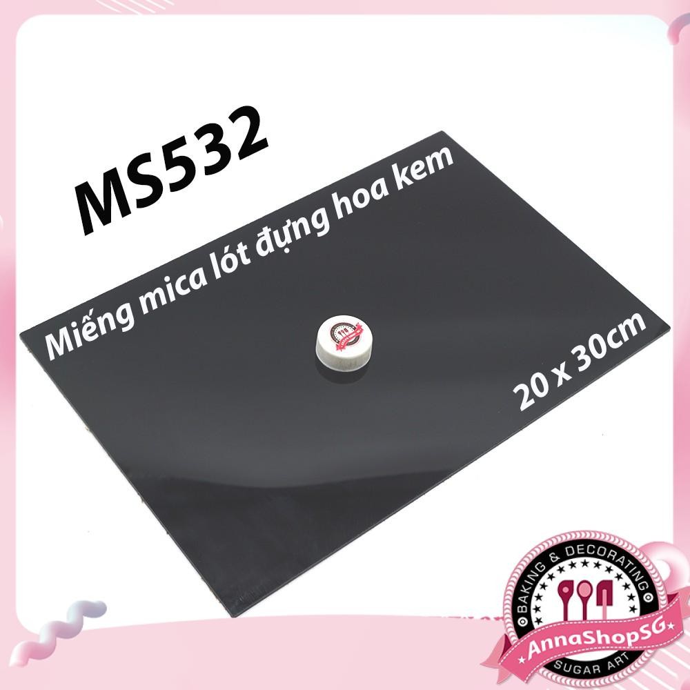 MS532 MIẾNG MICA ĐEN ĐỰNG HOA KEM (dày 3mm)