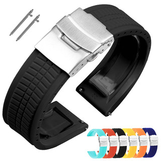  Dây đeo đồng hồ cao su Phát hành nhanh Dây đeo đồng hồ cho Patek Philippe 20mm 22mm 24mm cho Calatrava Nautilus Aquanaut Vòng tay silicon thể thao Dây đeo đồng hồ nam nữ Dây đeo cổ tay Khóa gấp 