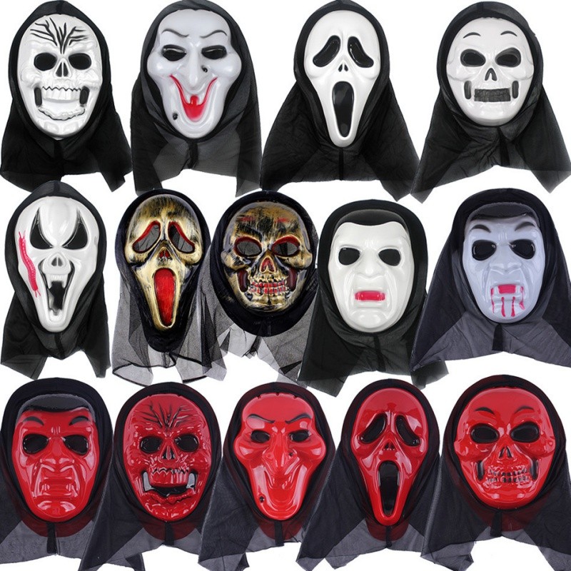 Halloween Mặt nạ ma lễ hội Masquerade bên kinh dị đáng sợ sọ đầy đủ mặt nạ la hét