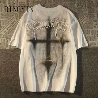 BINGYIN áo phông nam Áo Thun phông áo nam thun Áo Thun Form Rộng Ngắn Tay Unisex C98A72Y 37Z240909