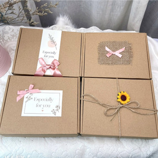 Hộp đựng quà tặng sinh nhật Kraft hộp quà nắp gài phong cách Vintage đơn giản sang trọng