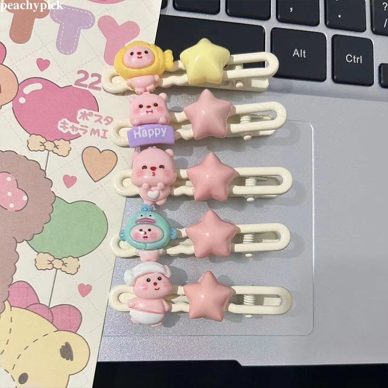 🍑peach🍑 kẹp tóc xinh Kẹp Tóc Hình LOOPY Hoạt Hình Ngôi sao Xinh Xắn Cho Nữ kẹp tóc