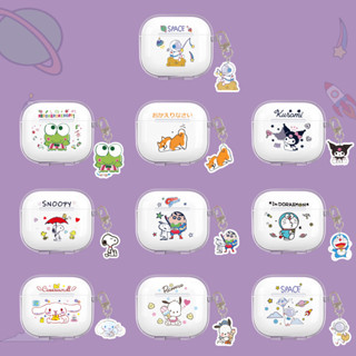 Ốp điện thoại mềm hình chó hoạt hình dễ thương Hàn Quốc cho AirPods 4 TPU trong suốt có mặt dây chuyền Vỏ tai nghe AirPod 4 Vỏ AirPods4