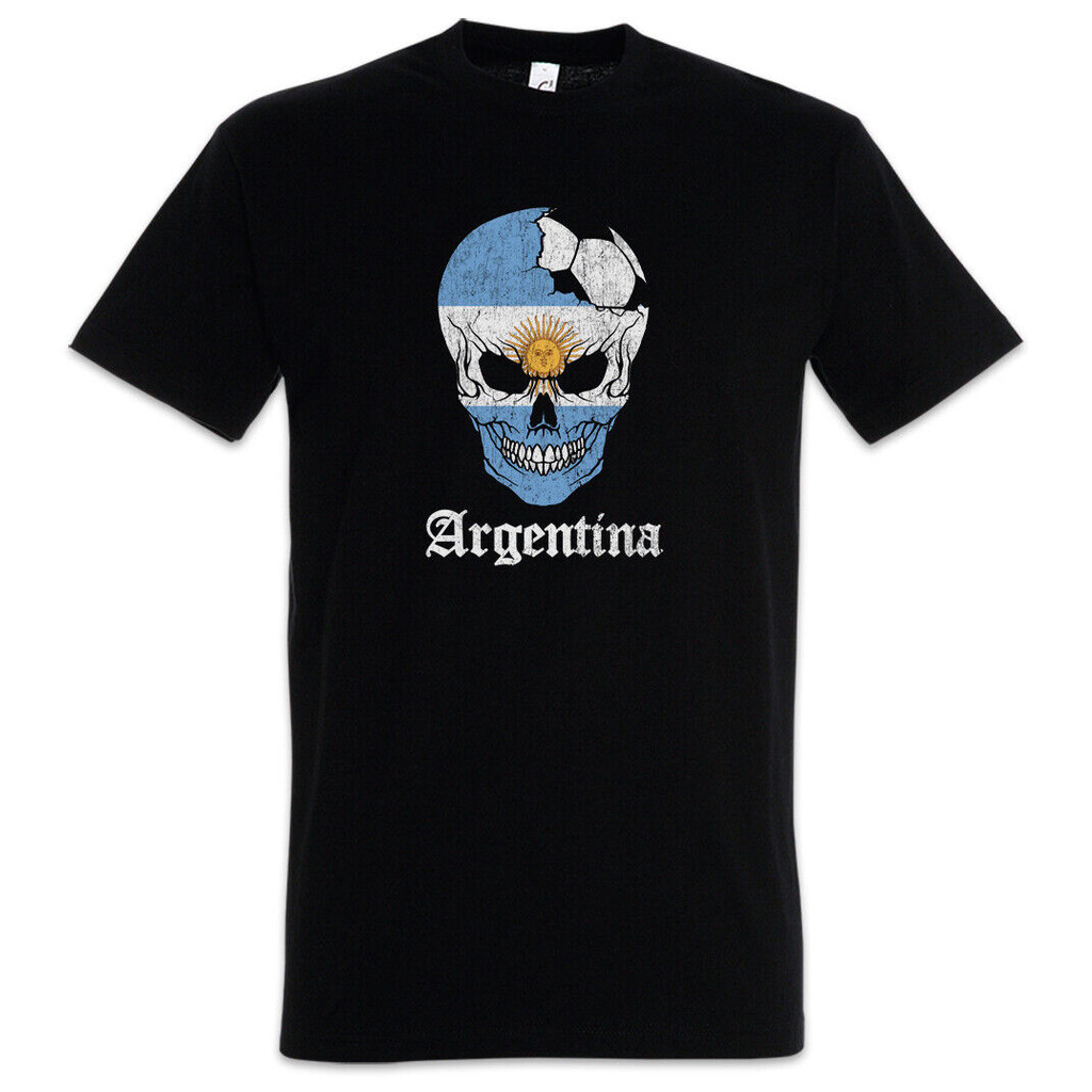 Áo thun bóng đá Argentina Skull I Argentina Cờ bóng đá thế giới tàu