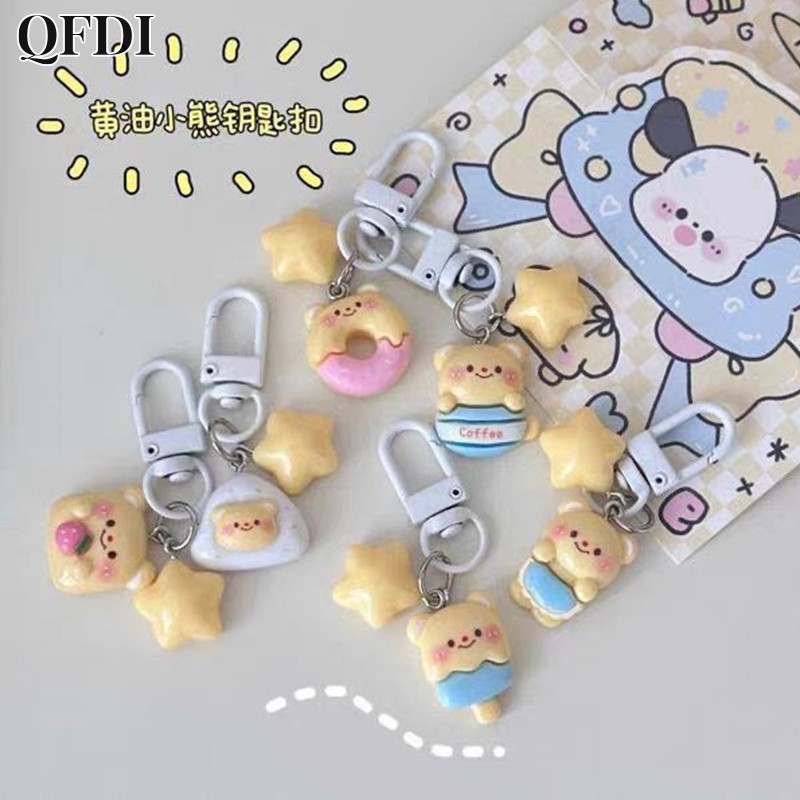 Qfdi Gấu Bơ Móc Khóa Hoạt Hình Dễ Thương Ngôi Sao Túi Xách Mặt Dây Chuyền