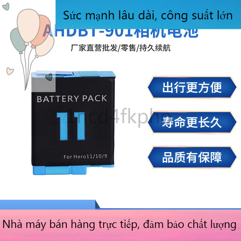 Pin máy ảnh mới cho Gopro12 11 10 9 Pin máy ảnh thể thao Gopro Hero 12 Phụ kiện AHDBT-901