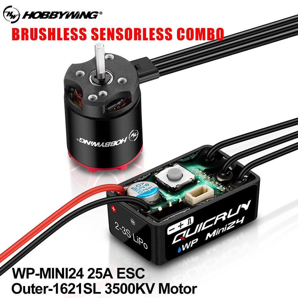 Hobbywing QuicRun WP Mini24 25A ESC Bên Ngoài 1621 3500KV Động Cơ Không Chổi Than Cảm Biến Combo Cho