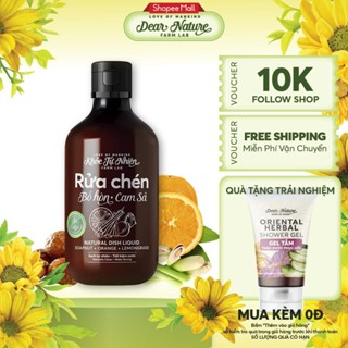 Nước rửa chén bát rửa bình sữa hữu cơ bồ hòn cam chanh sả dầu dừa sạch khuẩn an toàn cho da tay Dear Nature Khỏe Tự Nhên