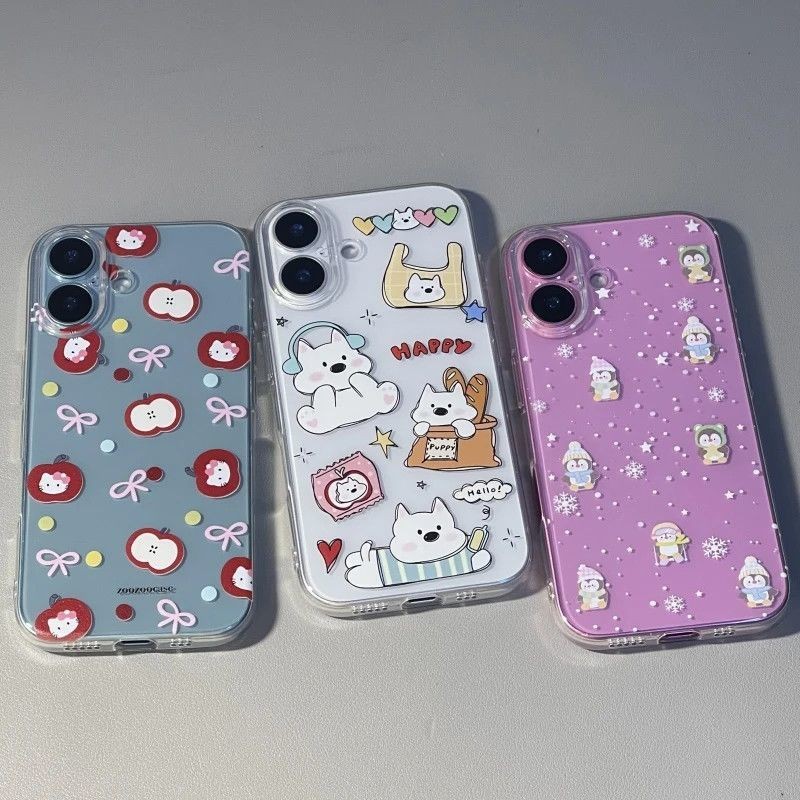 Apple Penguin Tai Nghe Puppy Thích Hợp Cho Apple iPhone16PROMAX Ốp Điện Thoại 15 / 14 / 13 Ốp Điện T