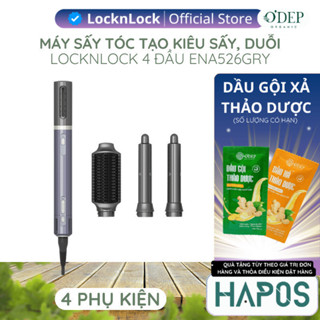  Máy sấy tóc tạo kiểu LocknLock gồm 4 đầu phụ kiện sấy duỗi Multi hair styling dryer ENA526GRY - HAPOS LSA 