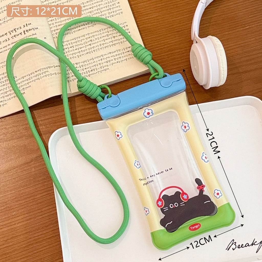 xinpin Touchable Airbag Cartoon Phone Waterproof Phone Pouch Universal Gear Cute Diving Swimming Raf