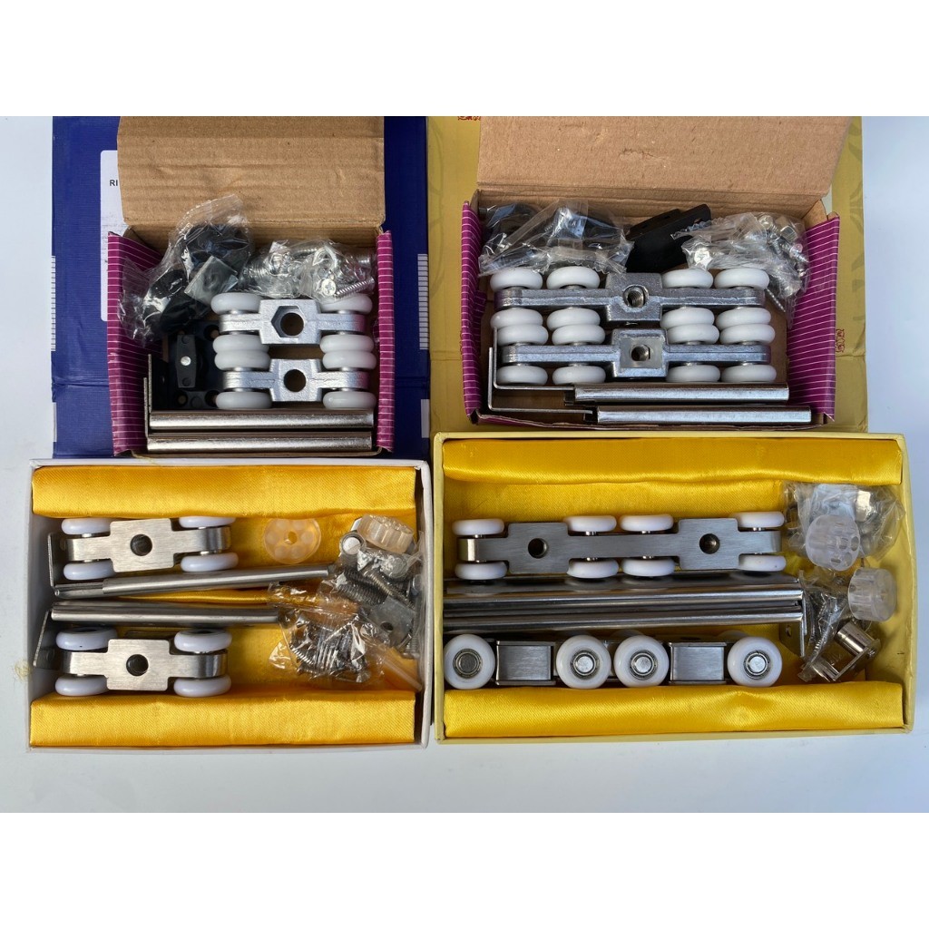 Bánh Xe Treo Inox Con Trượt Cửa Lùa Inox 304 loại 4 bánh, 8 bánh Cao Cấp, Bánh Xe Treo Cửa Lùa Cửa N