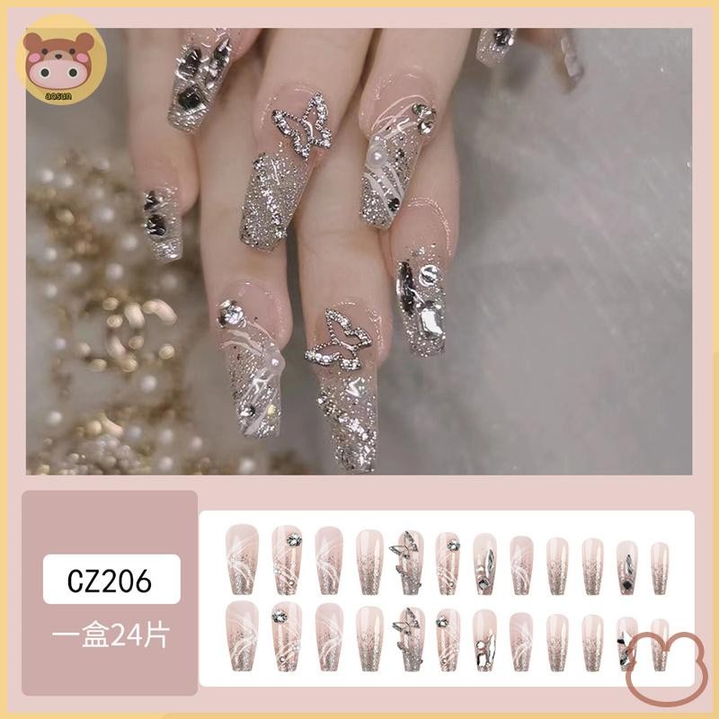 Aosun Dazzling Popping Butterfly Press On Nails EN