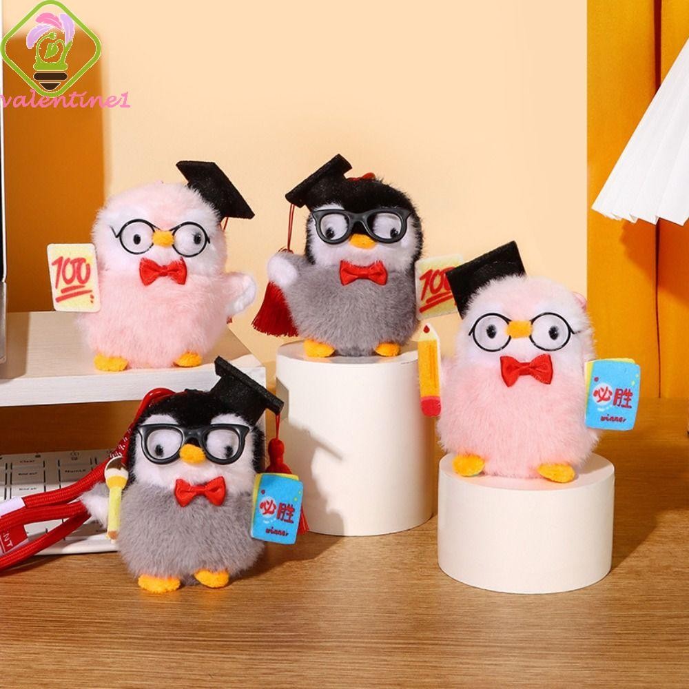 VALENTINE Mini Penguin Plushie Doll, PP Cotton Fluffy Plush Penguin Móc khóa, Bộ sưu tập sáng tạo Mó