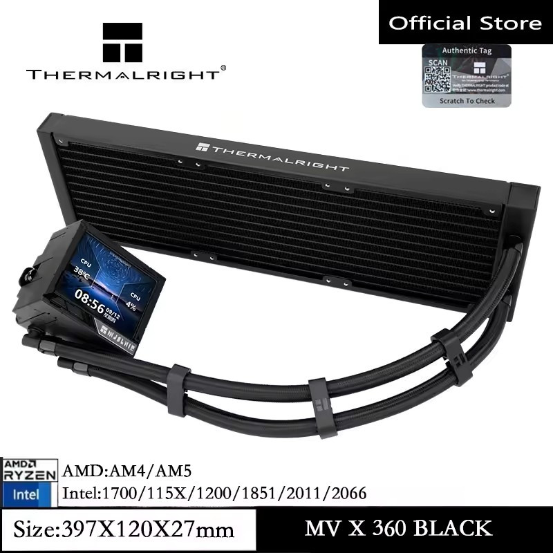 Thermalright MJOLNIR VISION X 360 tản nhiệt làm mát nước Màn hình LCD 3,5 inch hỗ trợ hoạt hình màn 