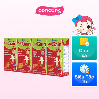 Sữa uống dinh dưỡng Colos Gain 110ml, lốc 4 hộp (trên 1 tuổi)