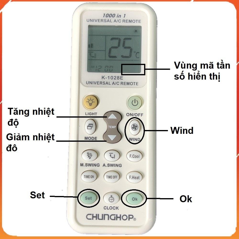 Điều khiển điều hoà đa năng Chunghop K-1028E [] Remote máy lạnh đa năng Chunghop K-1028E  -- Phương 