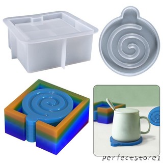 Hoàn Hảo DIY Pha Lê Epoxy Khuôn Vuông Coaster Hộp Bảo Quản Khuôn Silicon Cho Khay