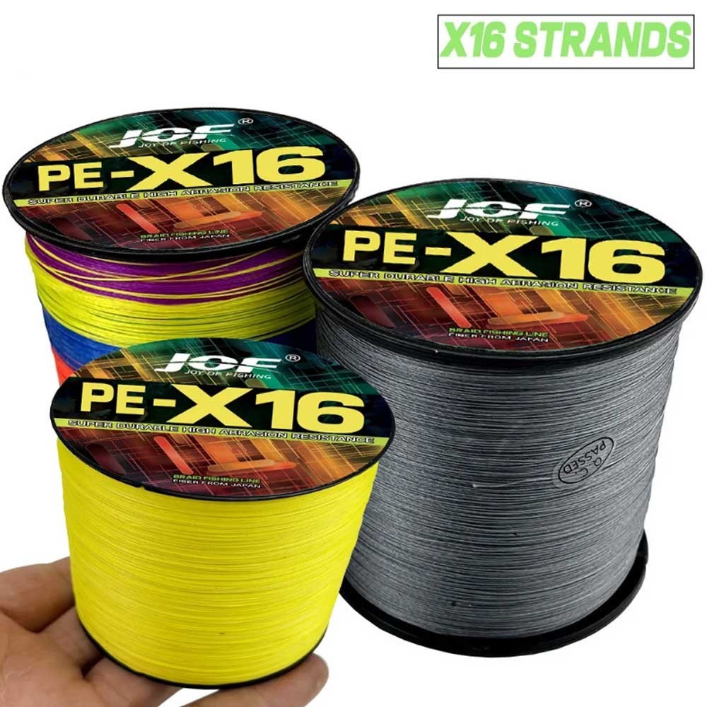 JOF 16 Dây Câu Cá Bện Siêu Mạnh Dây PE Cá Chép Câu Cá25 32 40 55 68 80 100 125 140 161 200LB Dây Cá 