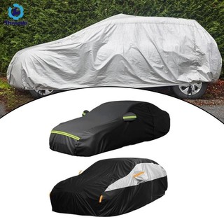 Shiwaki Full Car Cover Xe Bao Da Co Giãn Viền Bảo Vệ Bên Dây Kéo Chịu Thời Tiết Di Động Bảo Vệ Ngoài Trời