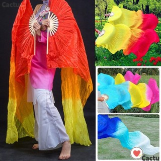 Quạt nhảy múa bụng CACTU, Công cụ múa thực hành màu Gradient 150cm, Bán chạy nhiều màu Phụ kiện khiêu vũ vuông dành cho nữ