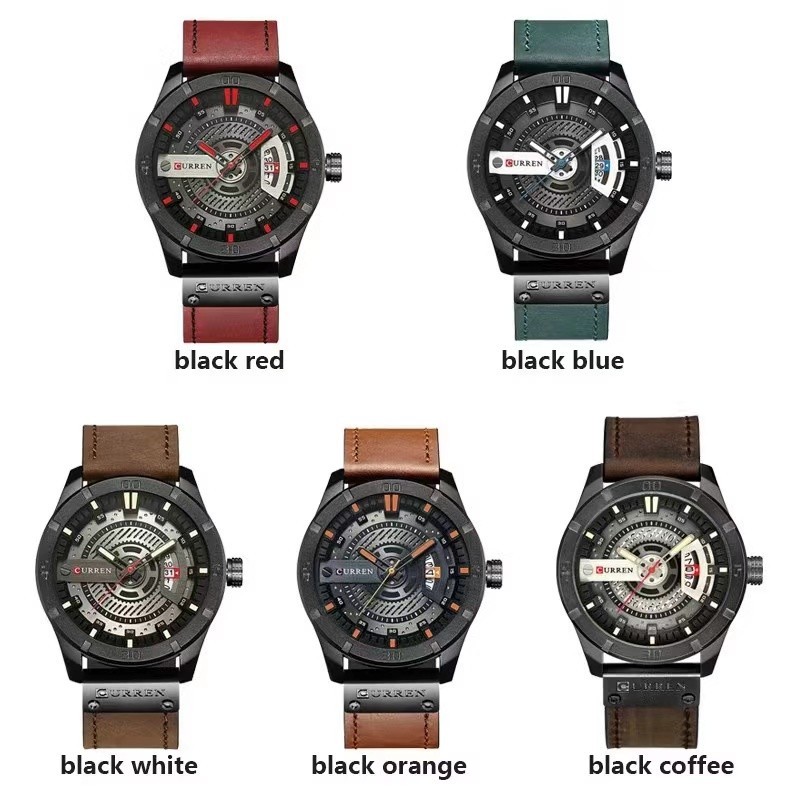 Đồng hồ nam CURREN Lịch CURREN Dây đai kinh doanh chống nước Đồng hồ nam Đồng hồ thạch anh