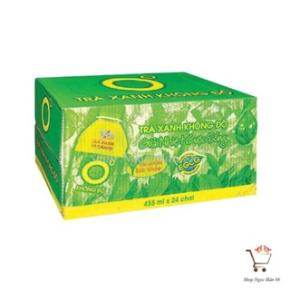 Thùng 24 chai trà xanh không độ 455ml