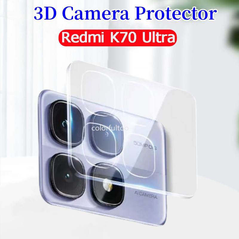 Phim Bảo Vệ Camera Cho Xiaomi Redmi K70 Ultra Pro K70Pro K70Ultra K70E RedmiK70 5G 3D Cong HD Full Cover Camera Kính Cường Lực Bảo Vệ Màn Hình Mặt Sau Ống Kính Phim