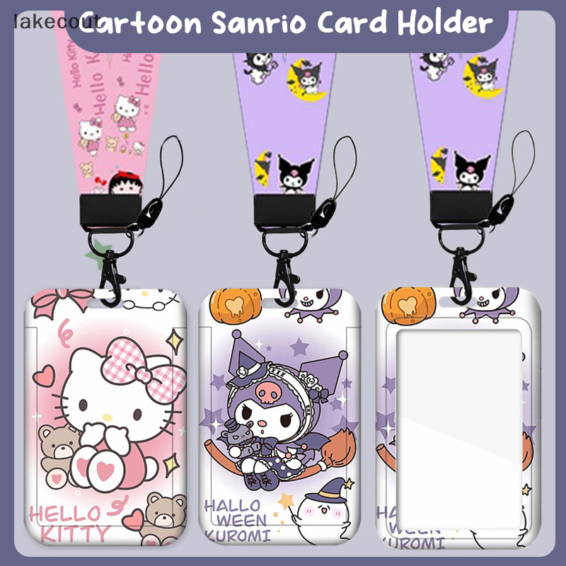 Lat Sanrio Photo Card Holder Kuromi Melody Hello Kitty Card Tay áo Mặt dây chuyền Thẻ bữa ăn Thẻ xe buýt Vỏ bảo vệ linh cẩu